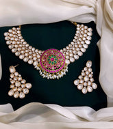 Polki Necklace with  Jadau Pendent necklace - KN00141